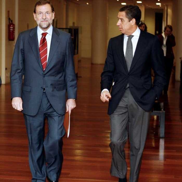 Imatge del 2007 del líder del PP, Mariano Rajoy, juntament amb el llavors portaveu del partit al Congrés, Eduardo Zaplana.