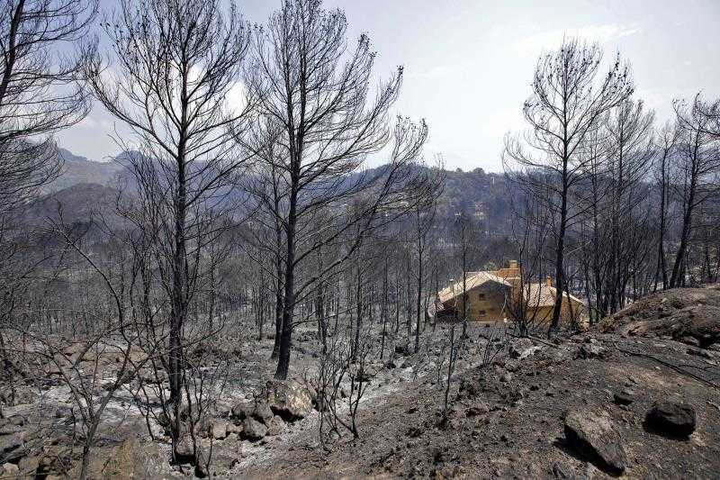 El foc ha arribat a les zones centrals de la Zona d'Especial Protecció per a les Aus (ZEPA) de Montdúver-Marjals de la Safor i al Lloc d'Importància Comunitària (LIC) Serres del Montdúver i Marxuquera.