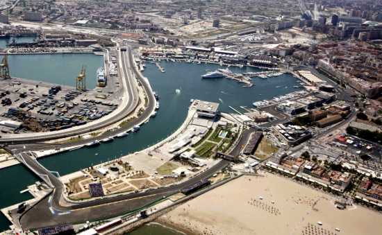 Imatge aèria del circuit de F1 de València.