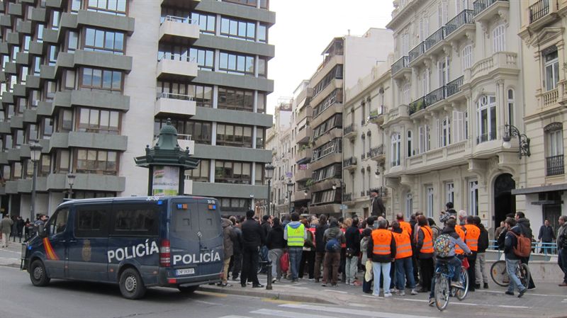 Protesta al centre de València.