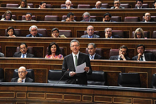 Alberto Ruiz-Gallardón, ministre de Justícia, en el Congrés dels Diputats.