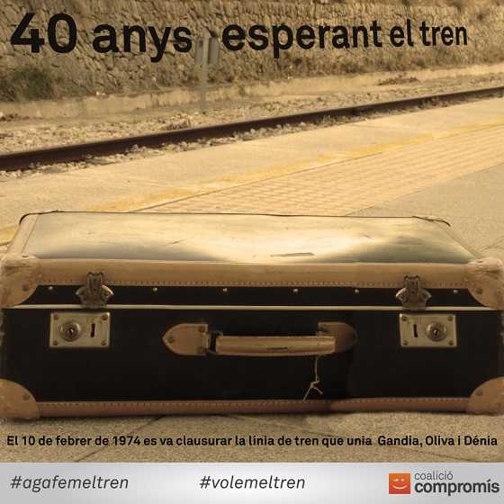 Cartell de la campanya per a la construcció de la línia Gandia-Dénia.