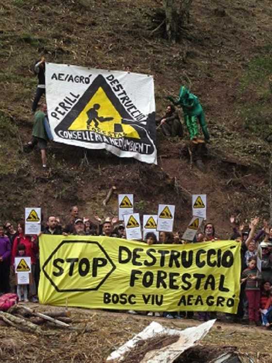 Protesta d'Agró en defensa dels boscos del País Valencià.