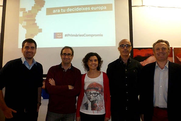Els cinc candidats a les primàries de Compromís.