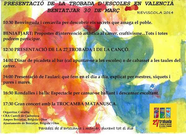 Programa d'actes Presentació Trobada Vall d'Albaida.