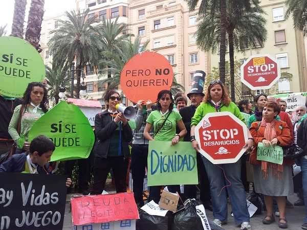 Imatge d'arxiu d'una protesta de la PAH celebrada a València.