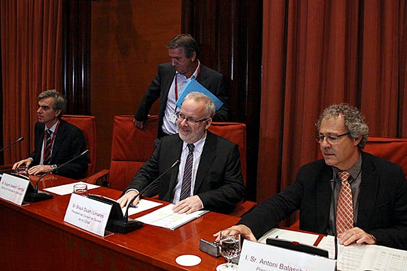 El president de la CCMA, Brauli Duart, i el president de la Comissió, Antoni Balasch.