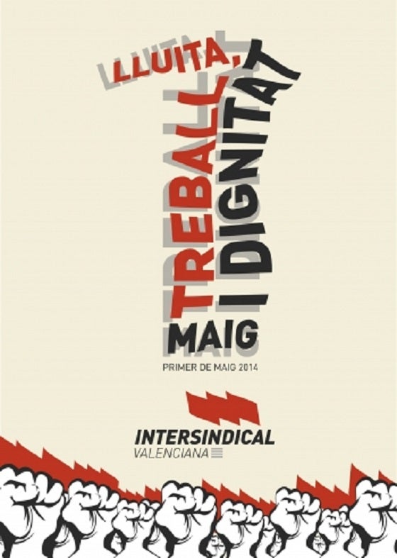 Cartell del 1r. de maig de 2014 de la Intersindical.