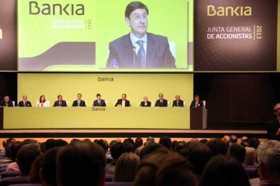 Imatge de la Junta general d'accionistes de Bankia, celebrada a València.