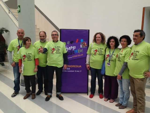 Imatge dels representants dels sindicats majoritaris en la presentació de la cercavila.