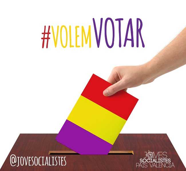 Cartell de joves Socialistes en defensa de la consulta popular.