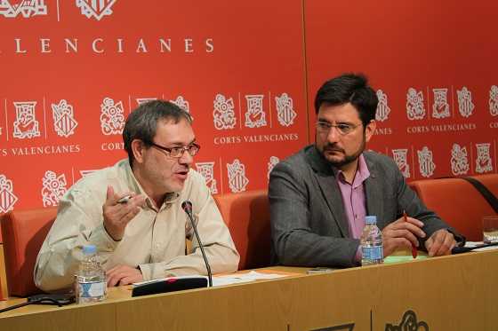 Els diputats d'EUPV Lluís Torró i Ignacio Blanco, aquest dimarts.