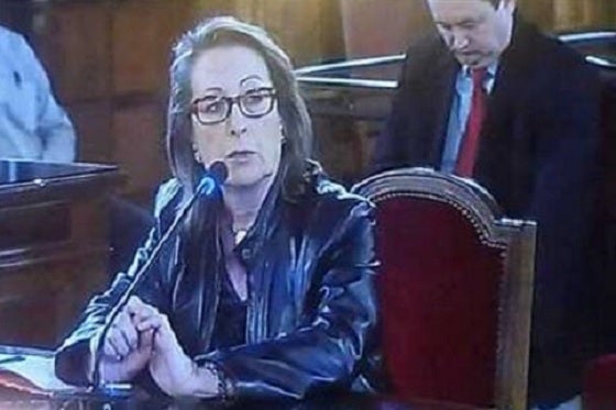 Tina Sanjuán, durant la seu declaració davant el TSJ valencià.