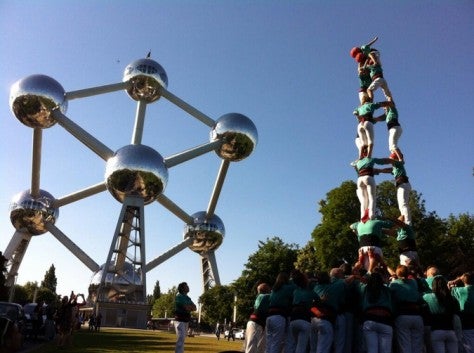 El castellers de Vilafranca, en Brussel·les.