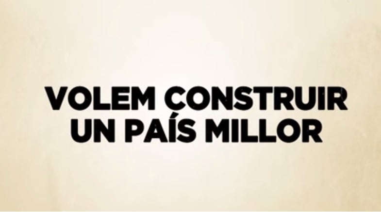 Imatge d'un fotograma del vídeo de presentació de la campanya 'Catalans want to vote - Human towers for democracy'.