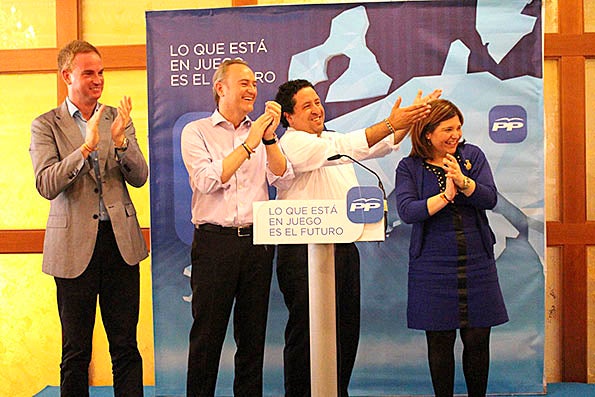 Óscar Clavel, Alberto Fabra, Javier Moliner i Isabel Boning.