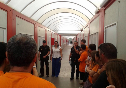 Agents de la Policia, dins del recinte educatiu aquest dimecres.