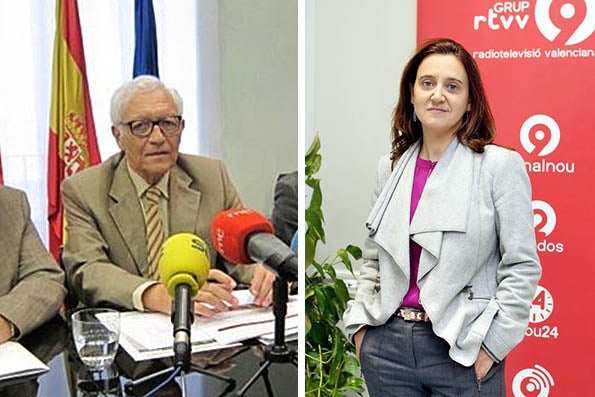 El síndic de Comptes, Rafael Vicente Queralt, i l'exdirectora general de RTVV, Rosa Vidal.