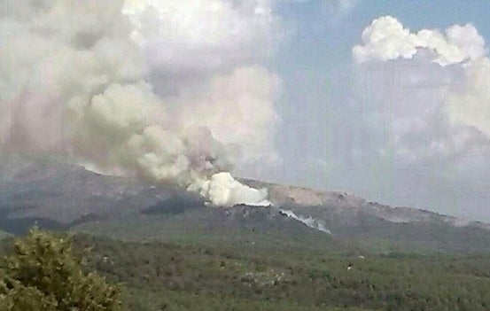 Imatge de l'incendi declarat a les 16 hores.