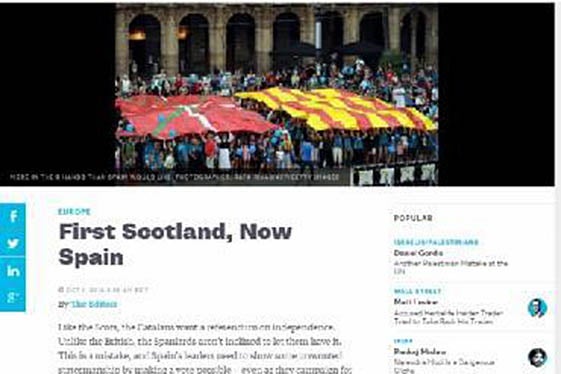 Captura de pantalla de la notícia apareguda al portal Bloomberg