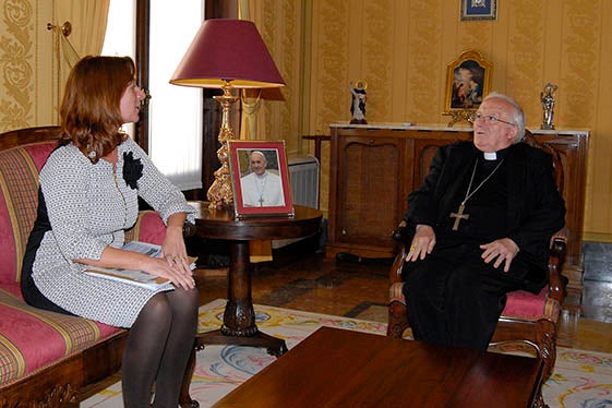 Eva Sanchis amb Antonio Cañizares.