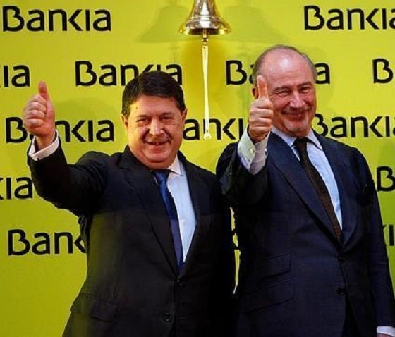 José Luis Olivas amb Rodrigo Rato en l'eixida a Borsa de Bankia en 2012.