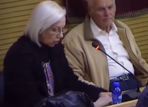 Francisca Arigüel, en el moment de l'anunci de la seua dimissió.