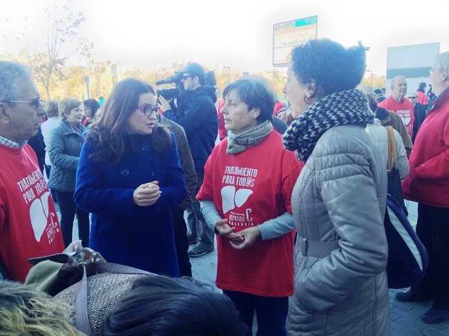 Mònica Oltra, aquest dissabte en la concentració.