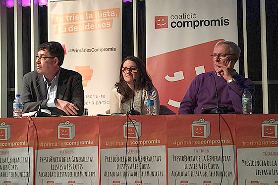 Enric Morera, Mònica Oltra i Joan Ribó.