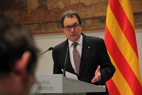 Artur Mas, president de la Generalitat, anunciant als periodistes la data de les eleccions al Parlament.