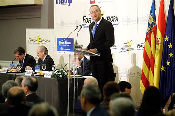 Alberto Fabra, hui en el desdejuni informatiu 'Fòrum Europa. Tribuna Mediterrània'.
