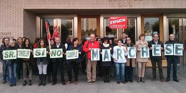 Imatge de la protesta celebrada ahir a Castelló de la Plana.