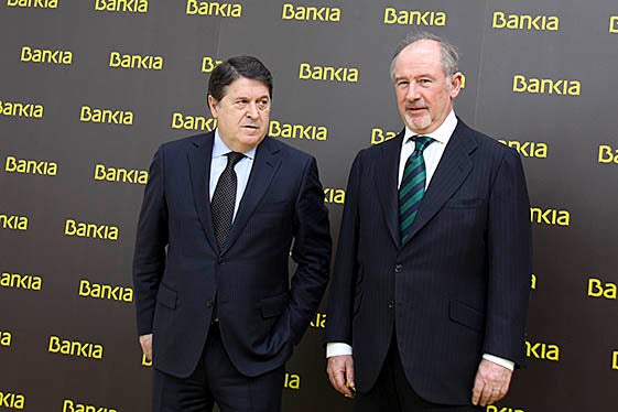 L'expresident de Bankia Rodrigo Rato i l'exvicepresident de l'entitat i expresident de la Generalitat Valenciana, José Luis Olivas.