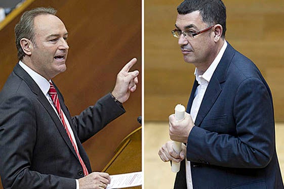 Alberto Fabra i Enric Morera.