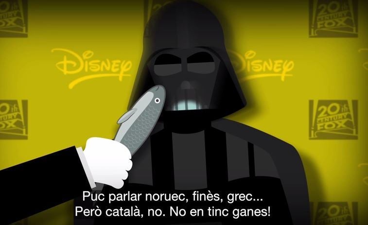 Fotograma del vídeo de la Plataforma per la Llengua.