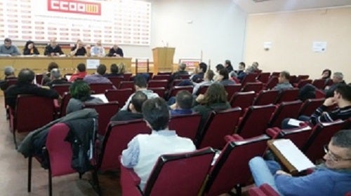 Imatge d'un recent reunió de la Federació d'Indústria de CCOO PV.