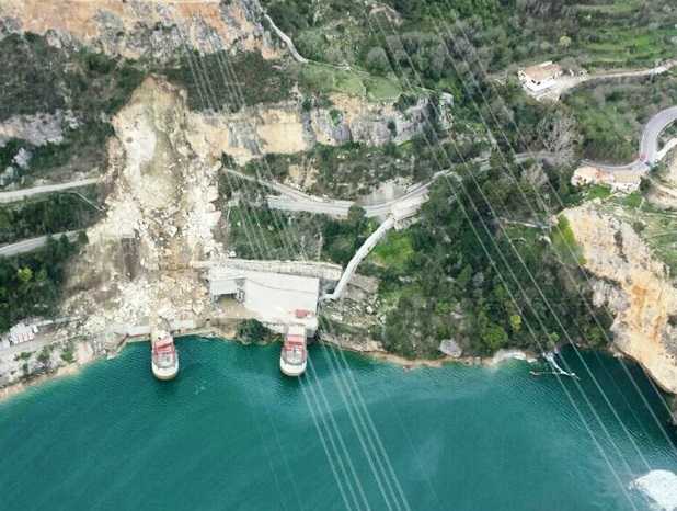 Imatge aèria de la zona afectada per la sulsida.