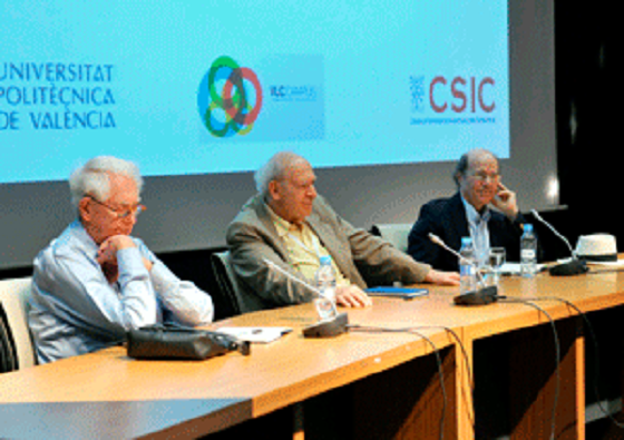 Imatge dels tres nobels de Física a València.