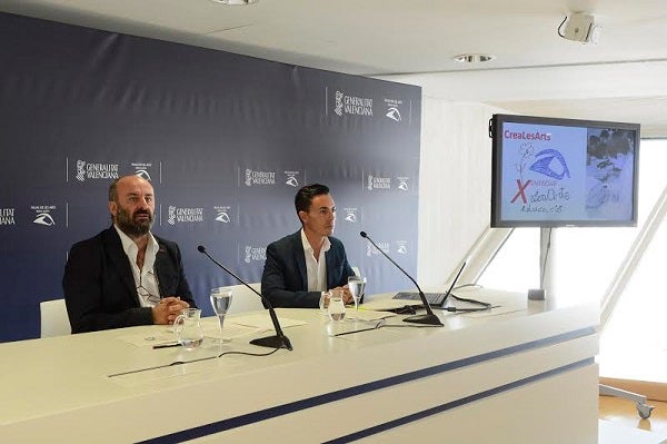 Davide Livermore i Víctor Gil, ahir al Palau de les Arts.