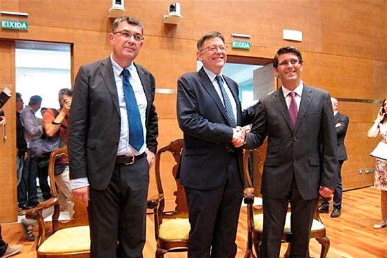 Enric Morera, Ximo Puig i Jorge Rodríguez, hui.