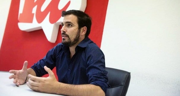Alberto Garzón, durant un moment de l'entrevista.