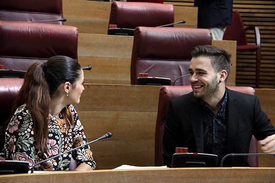 Mireia Mollà i Fran Ferri, hui a les Corts.