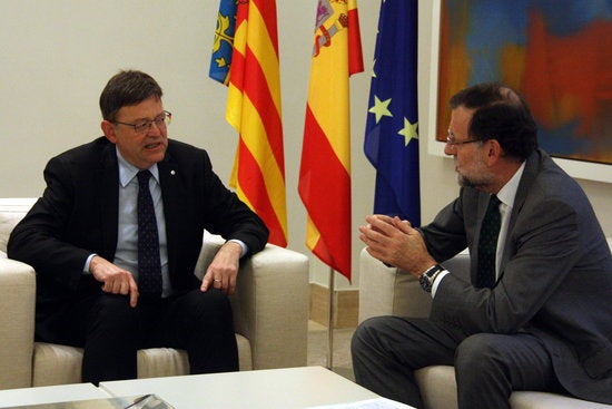 Un moment de la reunió, el passat dilluns a la Moncloa, entre el president Mariano Rajoy i el president Ximo Puig.