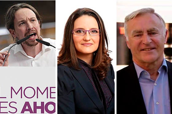 Pablo Iglesias, Mònica Oltra i Joan Ribó.