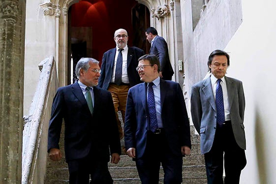 José Ugaz, Manuel Alcaraz, Ximo Puig i Jesús Lizcano.