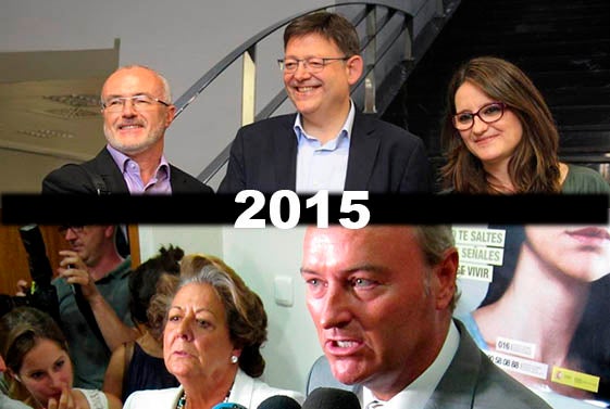 Antonio Montiel, Ximo Puig i Mònica Oltra. Rita Barberà i Alberto Fabra.