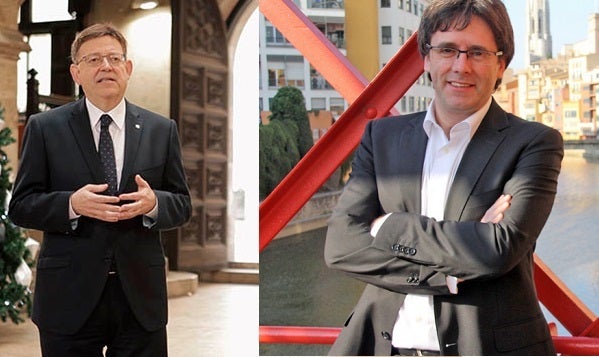 Els presidents Ximo Puig i Carles Puigdemont.