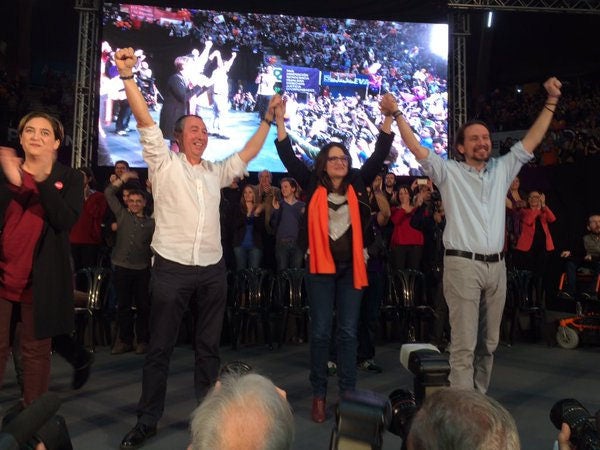 Colau, Baldoví, Oltra i Iglesias a La Fonteta.