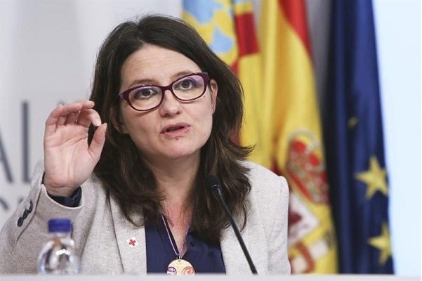 Mònica Oltra, aquest matí en la roda de premsa posterior al Ple del Consell.