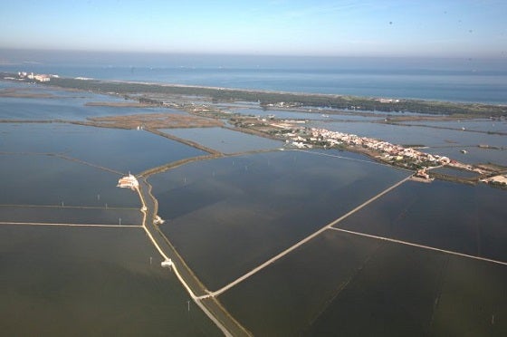 Vista aèria de l'Albufera de València.